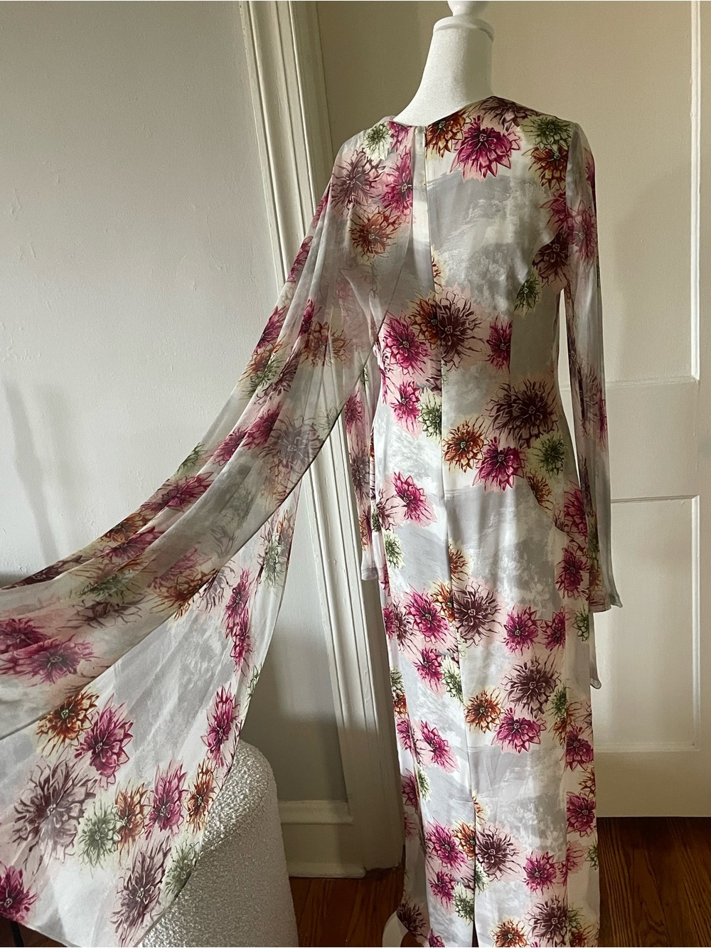 Ala von Auersperg Loretta Floral Silk Dress in Pink White